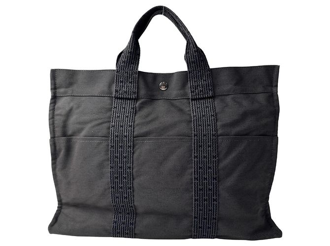 Hermès Bolso Tote Hermes Herline MM Grey Castaño Gris antracita - vista 2
