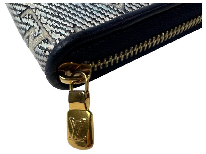 Louis Vuitton Zippy Wallet Monogram Jacquard Silber Marineblau - Ansicht 11