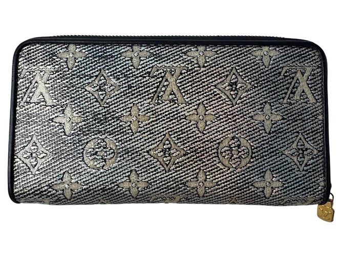 Louis Vuitton Zippy Wallet Monogram Jacquard Silber Marineblau - Ansicht 2