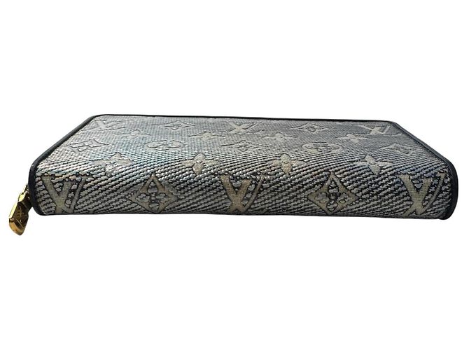 Louis Vuitton Zippy Wallet Monogram Jacquard Silber Marineblau - Ansicht 4