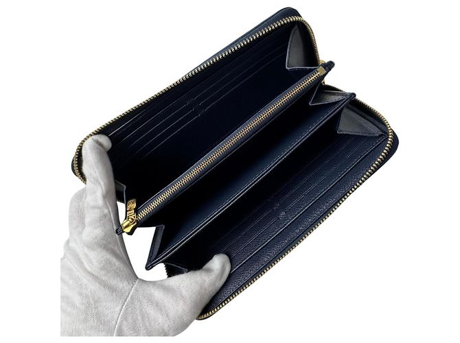Louis Vuitton Zippy Wallet Monogram Jacquard Silber Marineblau - Ansicht 5