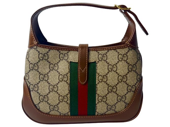Borsa Gucci New Jackie Sherry Line Marrone - vista 2