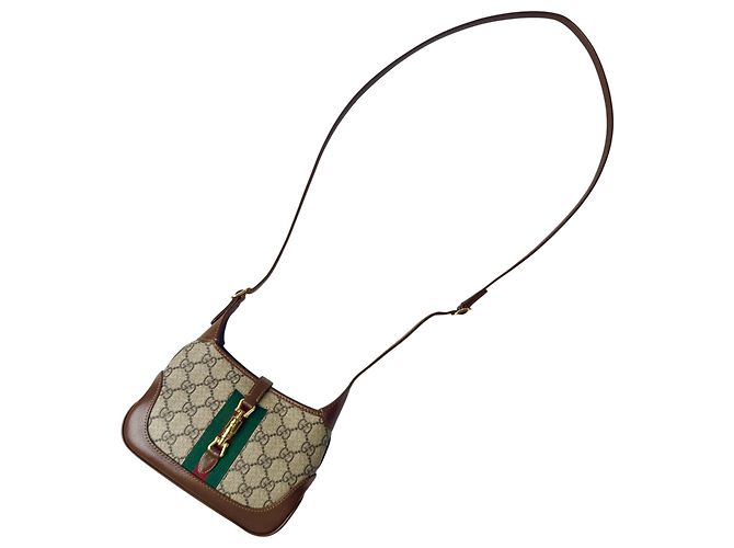 Borsa Gucci New Jackie Sherry Line Marrone - vista 3