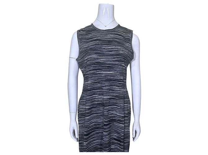 Missoni Vestido midi sin mangas a rayas Negro Blanco - vista 2