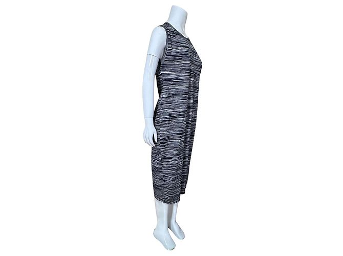 Missoni Vestido midi sin mangas a rayas Negro Blanco - vista 3
