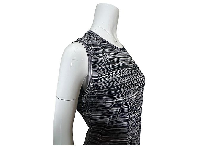 Missoni Vestido midi sin mangas a rayas Negro Blanco - vista 4