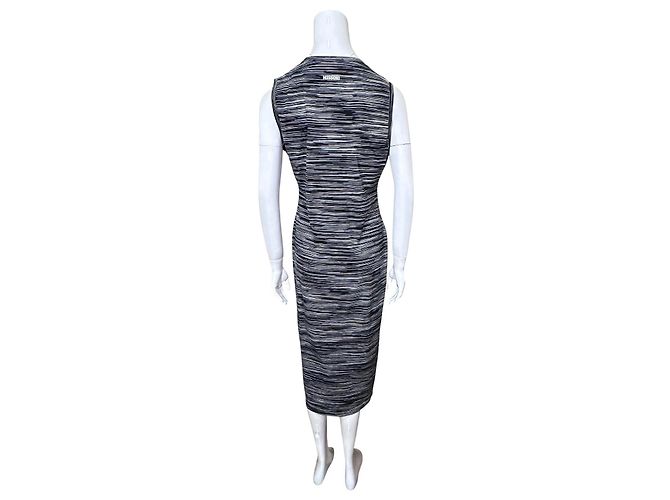 Missoni Vestido midi sin mangas a rayas Negro Blanco - vista 5