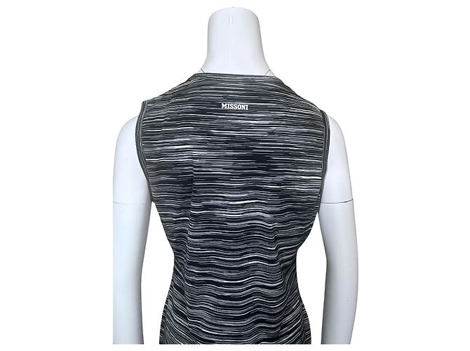 Missoni Vestido midi sin mangas a rayas Negro Blanco - vista 6