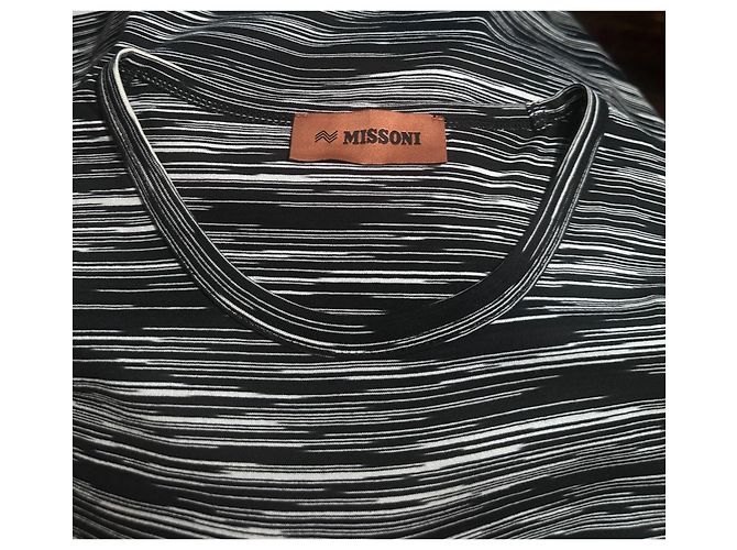 Missoni Vestido midi sin mangas a rayas Negro Blanco - vista 8