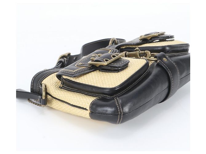 Coach Legacy 105 Schultertasche aus Leder Schwarz Beige - Ansicht 5