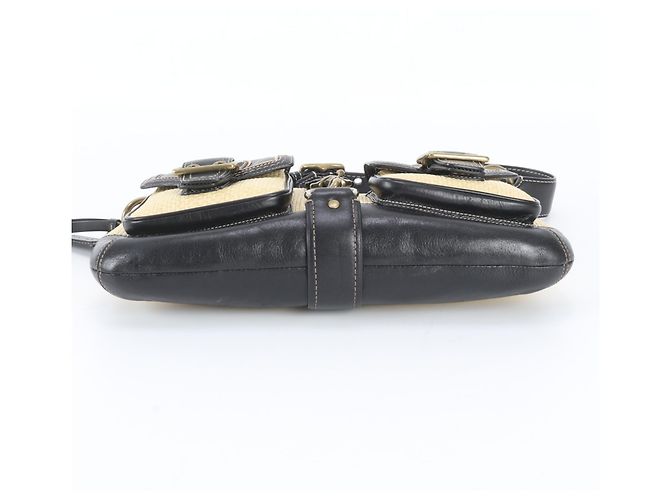 Coach Legacy 105 Schultertasche aus Leder Schwarz Beige - Ansicht 6
