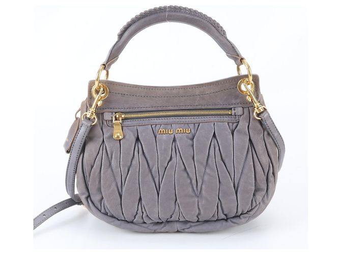 Borsa a mano Miu Miu in pelle Matelassé Marrone - vista 3