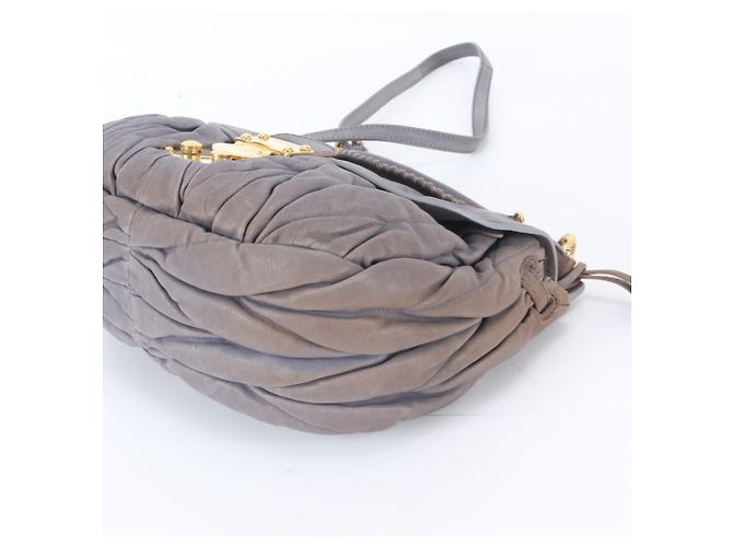 Borsa a mano Miu Miu in pelle Matelassé Marrone - vista 6