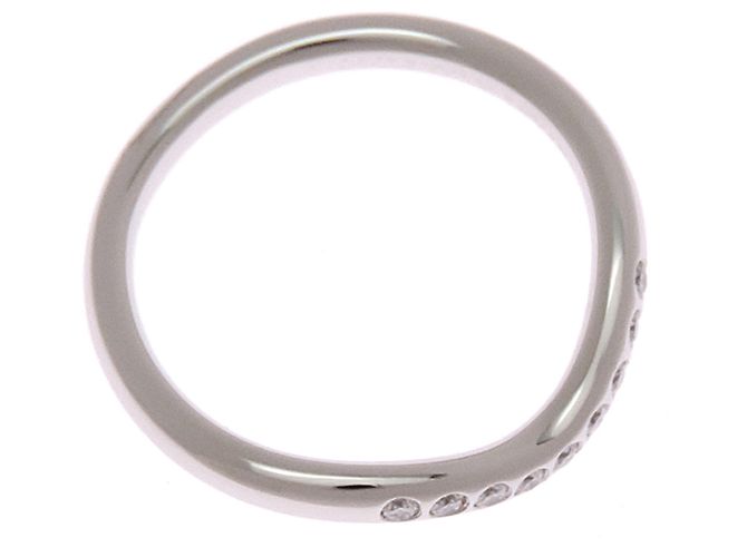 Autre Marque Anello da donna Tiffany & Co. Pt950 curvo con 9 diamanti - vista 2