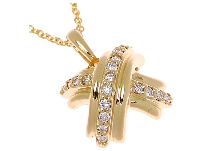 Autre Marque Collana Croce Signature Tiffany & Co. 750YG Diamanti - vista 2