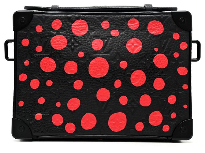 Borsa a mano Louis Vuitton Handle Soft Trunk (LV x YK) Collaborazione Yayoi Kusama Nero Rosso - vista 2