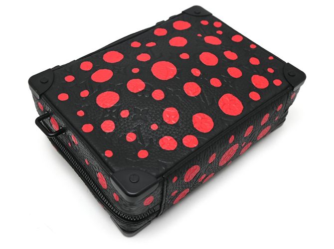 Borsa a mano Louis Vuitton Handle Soft Trunk (LV x YK) Collaborazione Yayoi Kusama Nero Rosso - vista 4