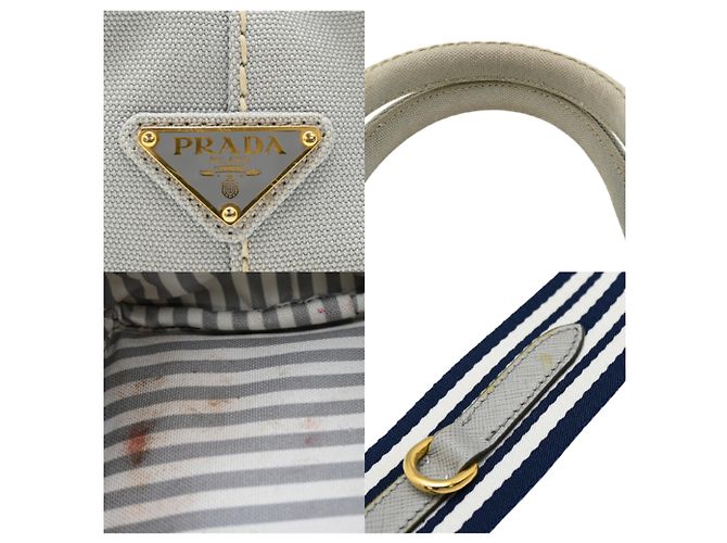 Bolso Prada Canapa PM para mujer Gris - vista 7