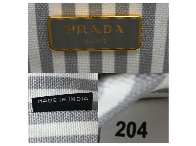 Bolso Prada Canapa PM para mujer Gris - vista 8