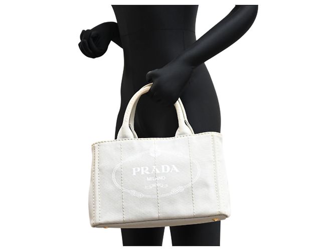 Bolso Prada Canapa PM para mujer Gris - vista 9