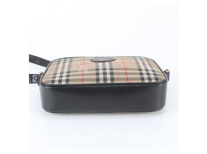 Borsa a tracolla in pelle Burberry Nova Check Shadow Horse Marrone Beige - vista 6