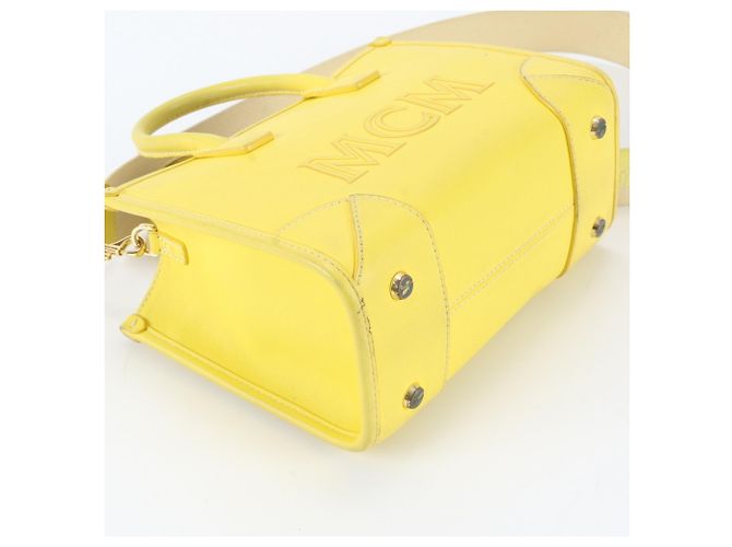 MCM Munich Mini Bolso de piel 2-Way Amarillo - vista 6