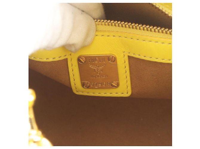 MCM Munich Mini Bolso de piel 2-Way Amarillo - vista 9