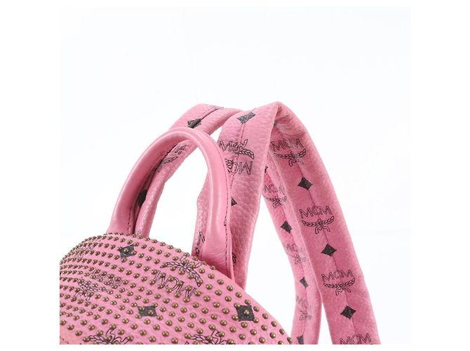 MCM Visetos Studded Rucksack/Schultertasche Pink - Ansicht 2
