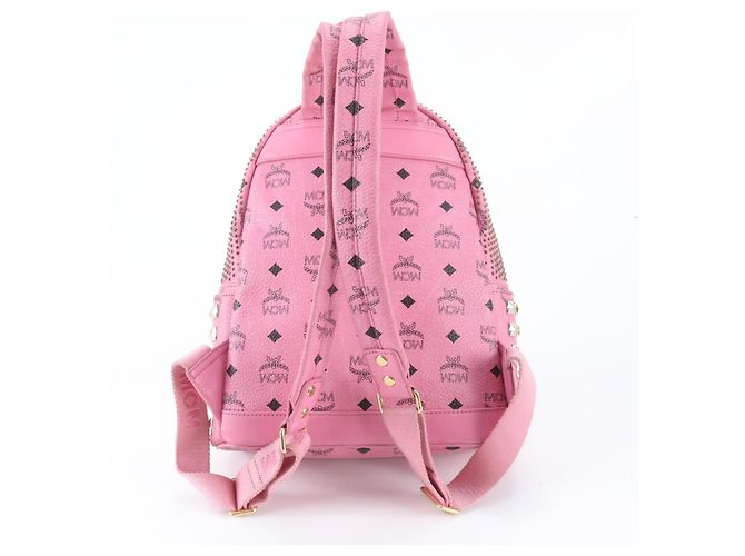 MCM Visetos Studded Rucksack/Schultertasche Pink - Ansicht 3