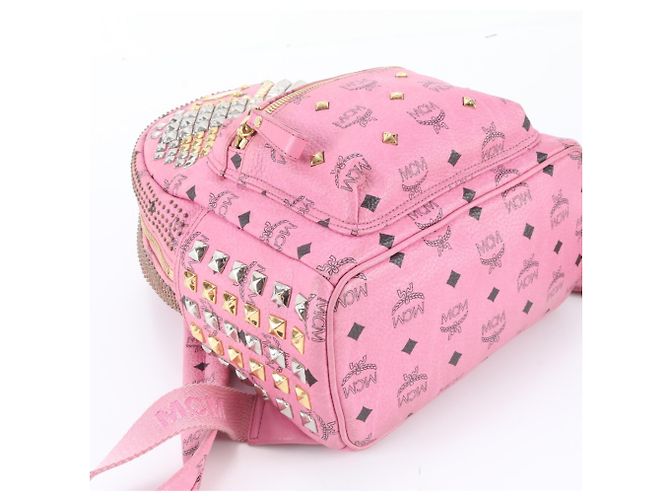 MCM Visetos Studded Rucksack/Schultertasche Pink - Ansicht 5