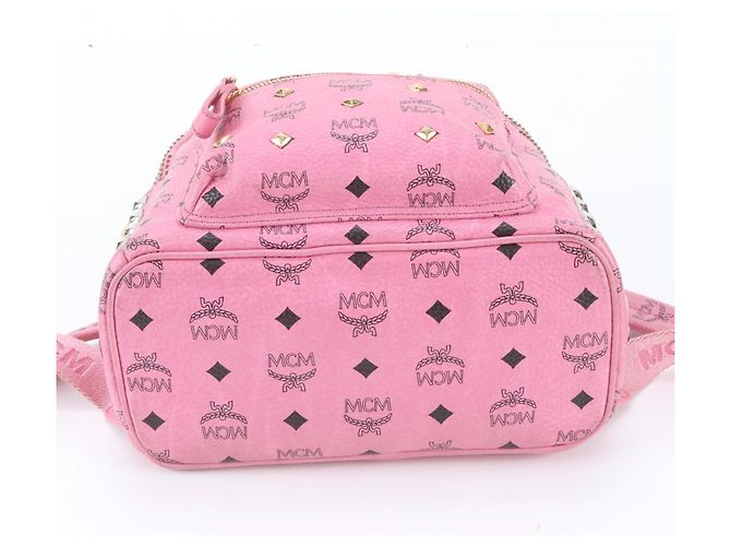 MCM Visetos Studded Rucksack/Schultertasche Pink - Ansicht 6