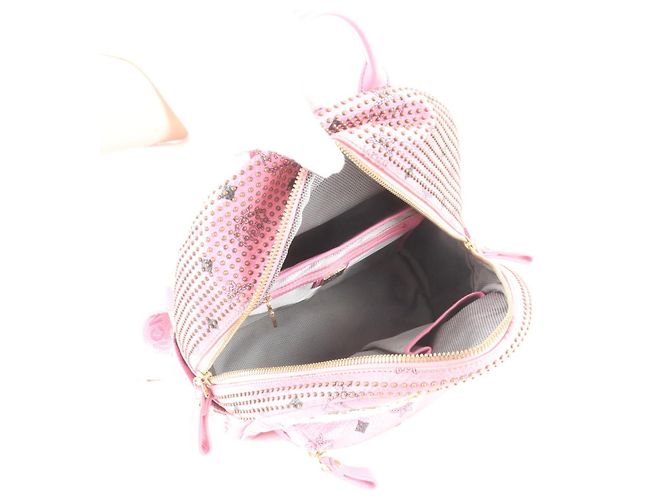 MCM Visetos Studded Rucksack/Schultertasche Pink - Ansicht 7