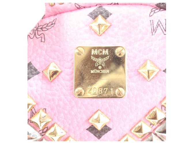 MCM Visetos Studded Rucksack/Schultertasche Pink - Ansicht 8