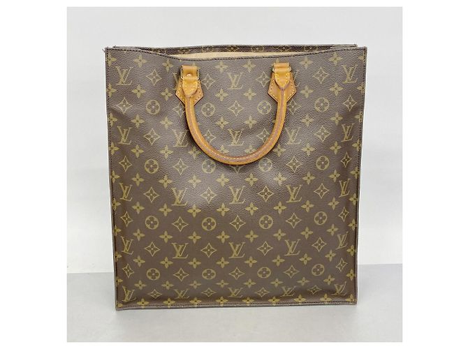 Borsa Tote Louis Vuitton Monogram Sac Plat Marrone - vista 11