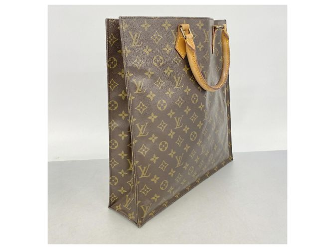 Borsa Tote Louis Vuitton Monogram Sac Plat Marrone - vista 2