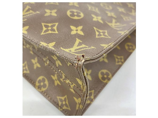 Louis Vuitton Monogram Sac Plat Tote Bag M51140 Brown Castaño - vista 8