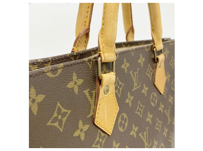 Louis Vuitton Monogram Sac Plat Tote Bag M51140 Brown Castaño - vista 9