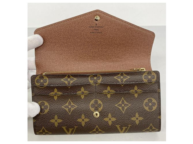 Louis Vuitton Monogram Portefeuille Sarah Long Wallet M60531 Marrone - vista 10