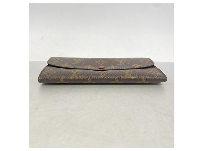 Louis Vuitton Monogram Portefeuille Emilie Long Wallet Marrone Rosso - vista 2