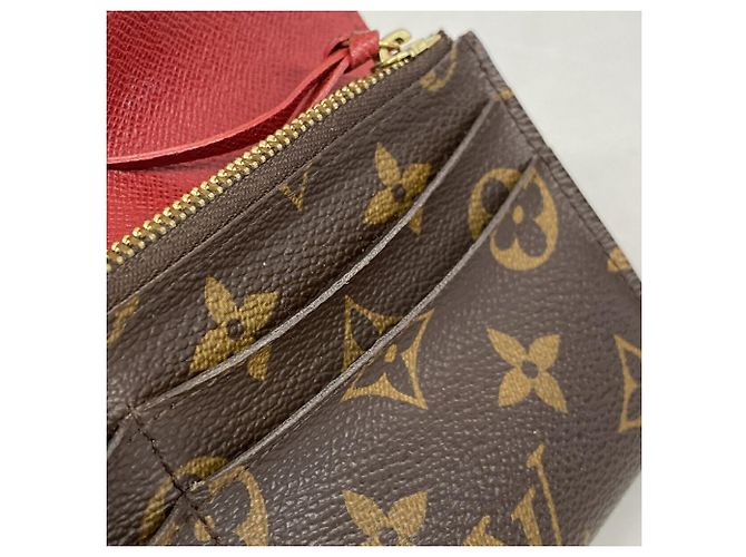Louis Vuitton Monogram Portefeuille Emilie Long Wallet Marrone Rosso - vista 5