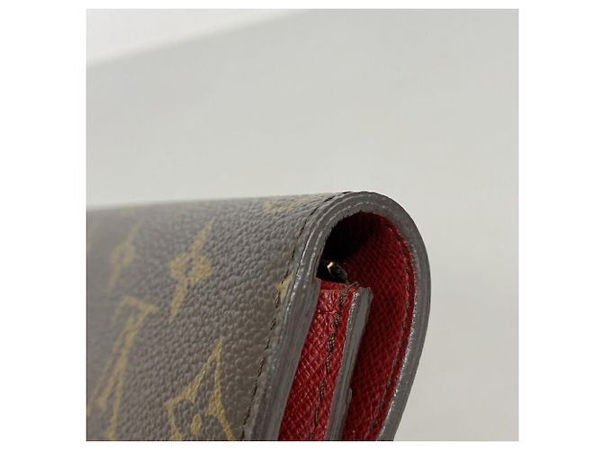 Louis Vuitton Monogram Portefeuille Emilie Long Wallet Marrone Rosso - vista 8