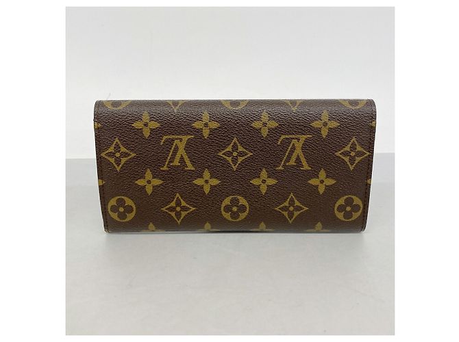 Louis Vuitton Monogram Portefeuille Emilie Long Wallet Marrone Rosso - vista 9