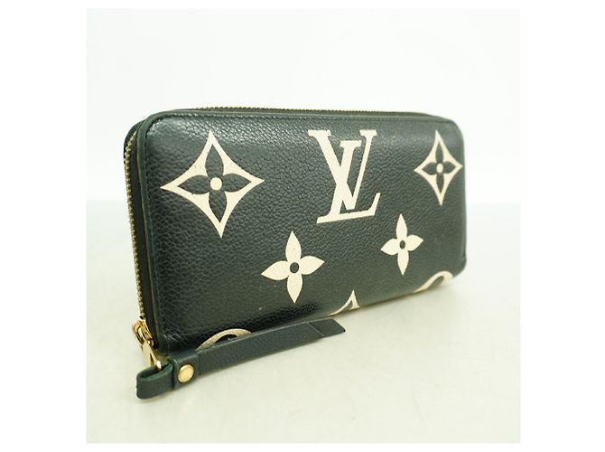 Louis Vuitton Monogram Empreinte Bicolor Zippy Wallet Black Beige - view 2