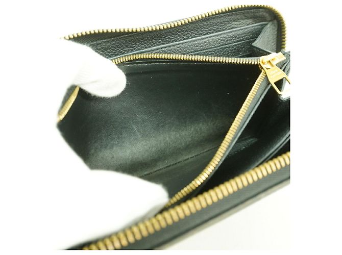 Louis Vuitton Monogram Empreinte Bicolor Zippy Wallet Black Beige - view 3