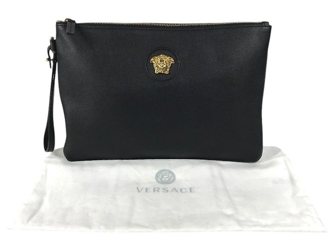 Borsa a pochette in pelle Versace Medusa Logo Nero - vista 14