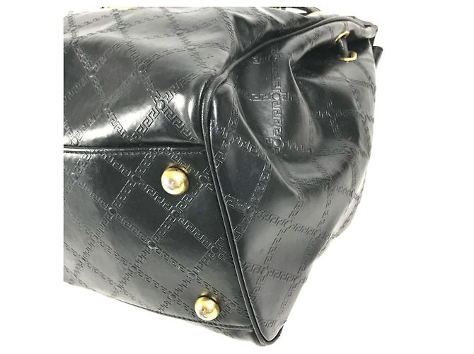 Versace Vintage Medusa Logo Handtasche Schwarz - Ansicht 6