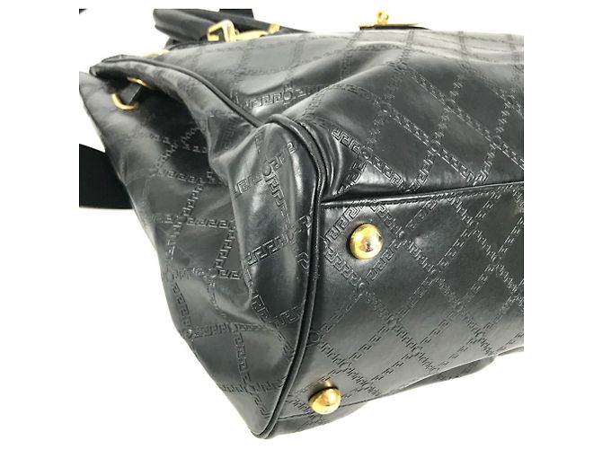 Versace Vintage Medusa Logo Handtasche Schwarz - Ansicht 7