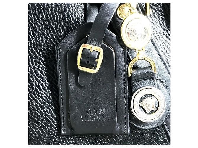 Versace Vintage Boston Bag mit Sunburst-Logo Schwarz - Ansicht 17