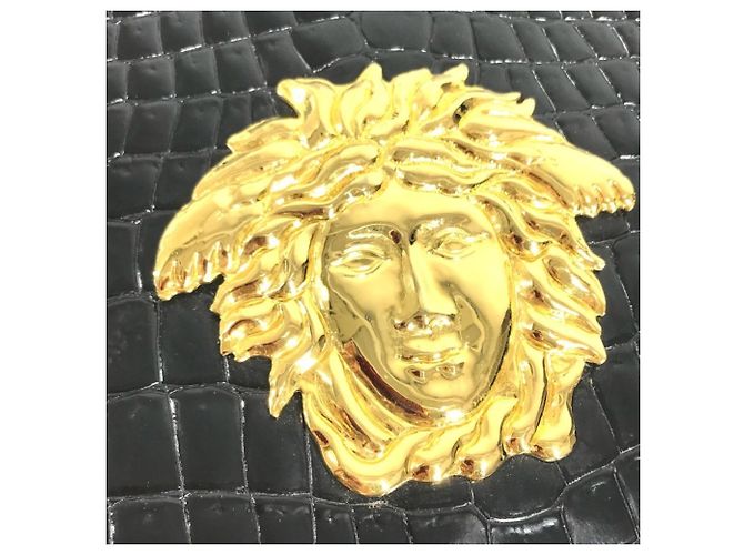 Borsa Tote Versace Big Medusa Logo Greca Nero - vista 11