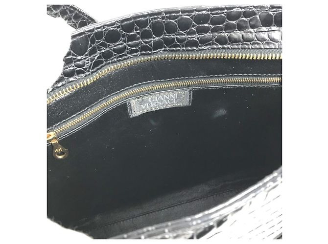 Borsa Tote Versace Big Medusa Logo Greca Nero - vista 13